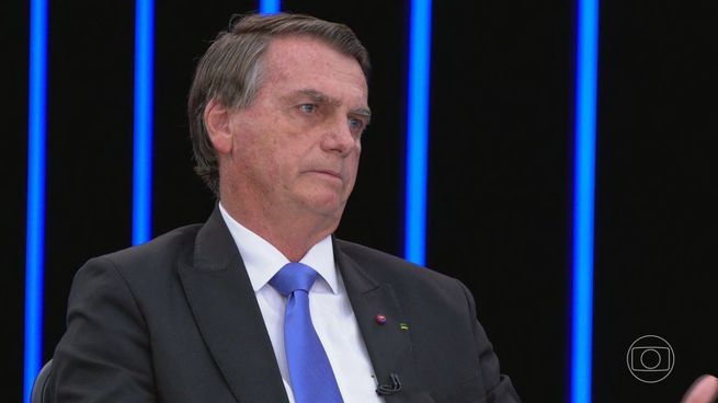 El presidente de Brasil, Jair Bolsonaro, durante su entrevista en Jornal Nacional.