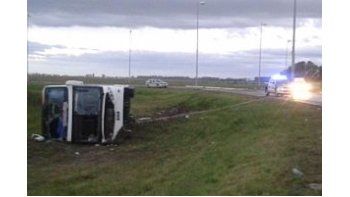 El accidente se registró a la altura de la ciudad bonaerense de Brandsen. IMagen gentileza C5N.