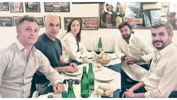 ámbito.com | Almuerzo. María Eugenia Vidal, Horacio Rodríguez Larreta, Federico Salvai y Fernando De Andreis, ayer.