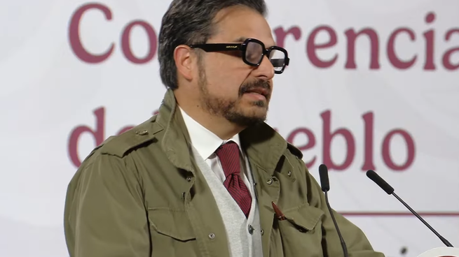 Zoé Robledo en la Mañanera de este martes.