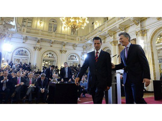 Mauricio Macri recibió a Peña Nieto en Casa Rosada.