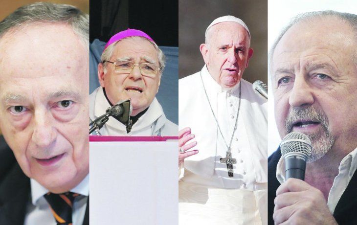 Miguel Acevedo, Oscar Ojea, Papa Franciso y Hugo Yasky.
