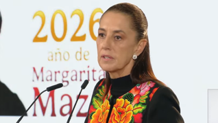Claudia Sheinbaum en la Mañanera del Pueblo.