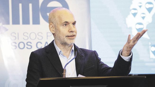 empresas. Horacio R. Larreta ayer en encuentro de la CAME.