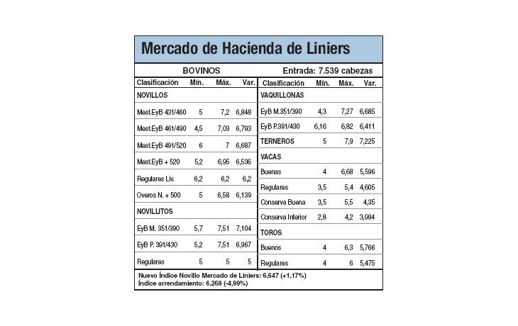 Valores dispares en mercado bovino