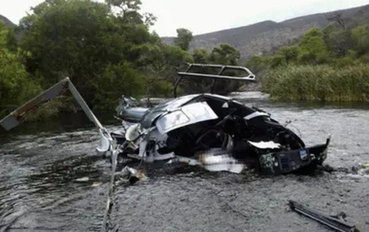El helicóptero de Jorge Brito cayó en la zona del dique Cabra Corral, en Salta.