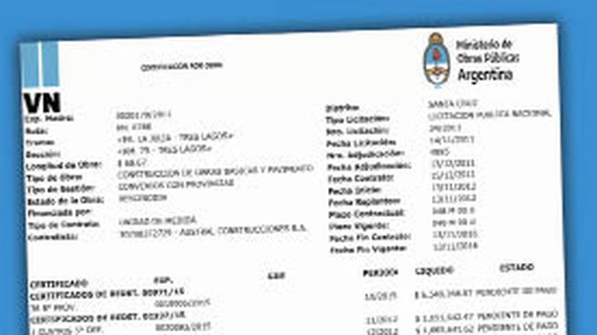 Documento. Presentado en el juicio como prueba, la nómina es de los sistemas de Vialidad e indica que tenían deudas pendientes con Austral.