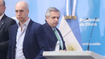 El presidente, Alberto Fernández, antes de anunciar la cuarentena.
