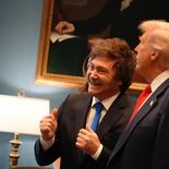 Milei junto a Trump en la Casa Rosada.  Milei junto a Trump en la Casa Rosada.