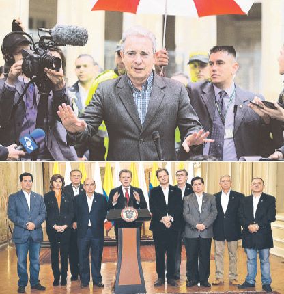 Dos Frentes. El expresidente Álvaro Uribe encabezó la campaña por el “No”. Su sucesor