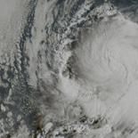 Vista satelital del ciclón tropical Iselle.