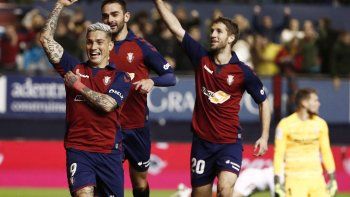 Chimy Ávila festeja su sexto gol en esta Liga de España.