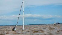 El velero argentino, hundido en el Río de La Plata
