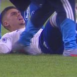 Gabriel Pec, el futbolista de Brasil que sufrió la lesión en su tibia izquierda.