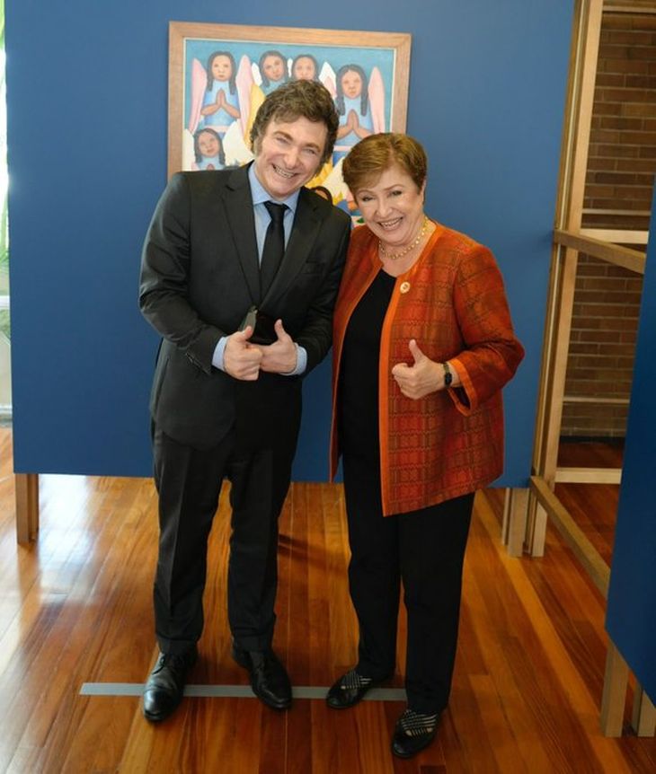 Javier Milei se reunió con Kristalina Georgieva. 