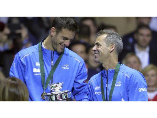 Del Potro y Orsanic en el momento cúlmine de sus carreras: la obtención de la Copa Davis.