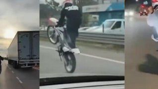El motociclista fue multado por realizar maniobras indebidas&nbsp;
