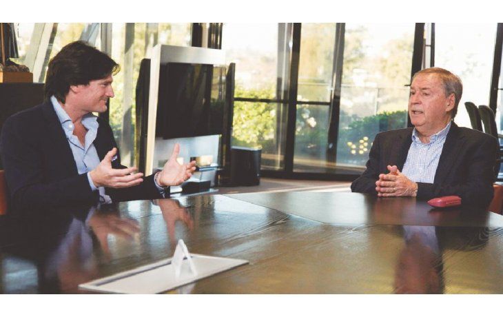 ámbito.com | encuentro. Manuel Santos Uribelarrea, presidente del grupo MSU, se reunió el lunes con el gobernador de Córdoba, Juan Schiaretti.