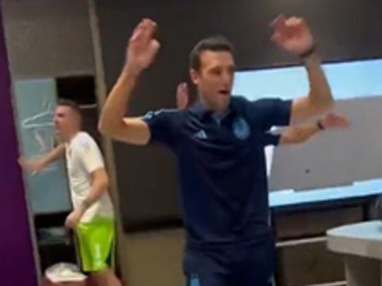 Emocionante festejo de la Selección Argentina en el vestuario.