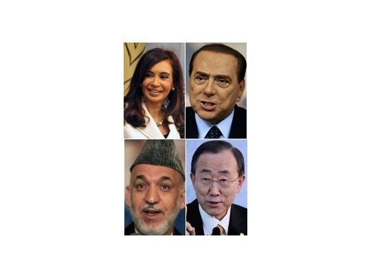 Cristina de Kirchner - Silvio Berlusconi - Hamid Karzai - Ban Ki-moon.