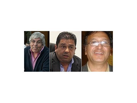 Hugo Moyano, Jorge Mancini y Héctor Martínez