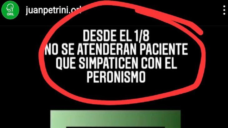 Médico antiperonista. 