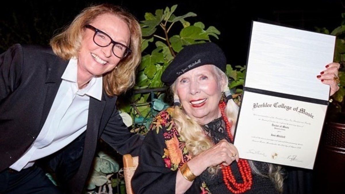 Joni Mitchell received an honorary doctorate from Berklee College of Music