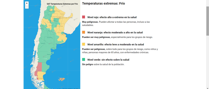 La última alerta de frío del Servicio Meteorológico Nacional La última alerta de frío del Servicio Meteorológico Nacional 