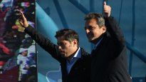Sergio Massa junto a Axel Kicillof en el acto por el Día de la Lealtad.