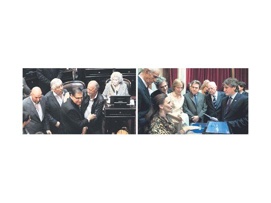 Gabriela Michetti fue la primera senadora nacional electa en jurar su banca por Capital Federal, junto al peronista Diego Santilli (PRO). El neuquino y petrolero Guillermo Pereyra también prestó juramento y llegó acompañado por Hugo Moyano.