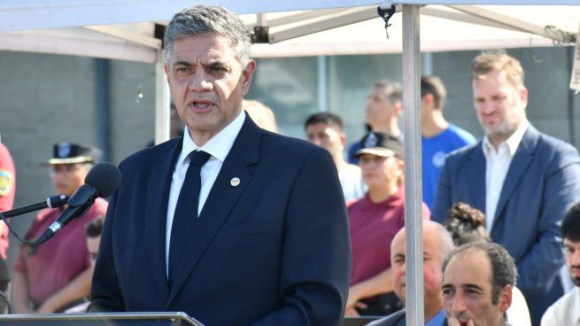 Jorge Macri este miércoles en el acto del inicio de clases del Institulo de la Policía de la Ciudad.