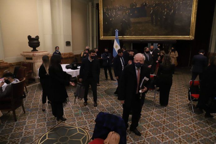 Juntos por el Cambio en el salón de los Pasos Perdidos.&nbsp;