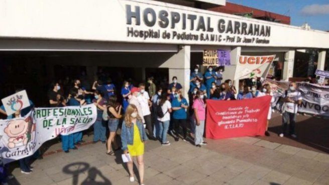 Protestas en el Hospital Garrahan.&nbsp;