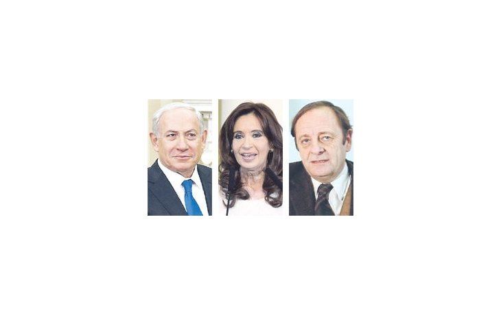 Banjamín Netanyahu, Cristina de Kirchner y Rodolfo Canicoba Corral.