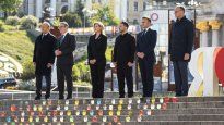 Ucrania y demás líderes se reunieron en la plaza de Maidán.