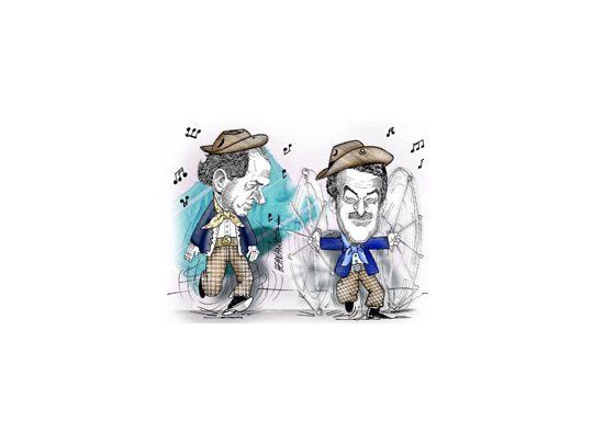 Gobernadores Daniel Scioli y Sergio Urribarri.