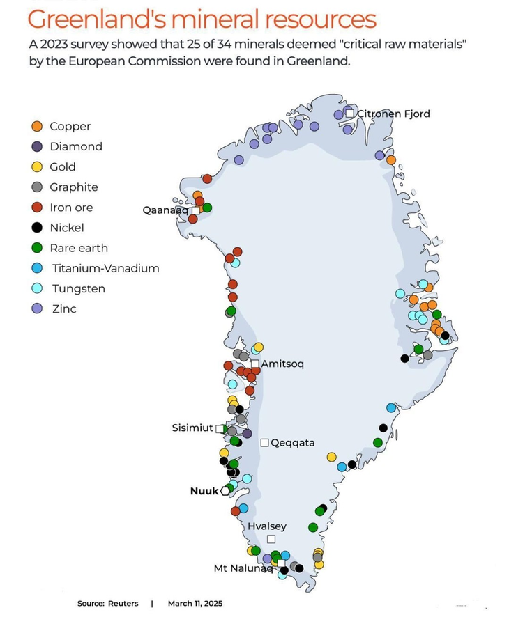 Yacimientos minerales de Groenlandia. Apenas existen una mina de feldespato y otra de oro Yacimientos minerales de Groenlandia. Apenas existen una mina de feldespato y otra de oro
