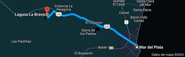 Barely 45 kilometers separate Mar del Plata from the lagoon. Barely 45 kilometers separate Mar del Plata from the lagoon.