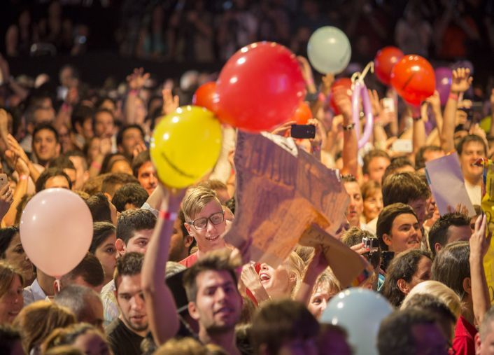 Festejos en el bunker de Cambiemos.
