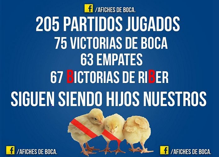 Los hinchas de Boca celebraron el triunfo sobre River con afiches.