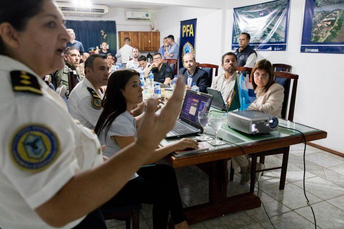 Patricia Bullrich, en Misiones, durante la inauguración del Centro de Análisis de Inteligencia Criminal. Foto de archivo. Patricia Bullrich, en Misiones, durante la inauguración del Centro de Análisis de Inteligencia Criminal. Foto de archivo.