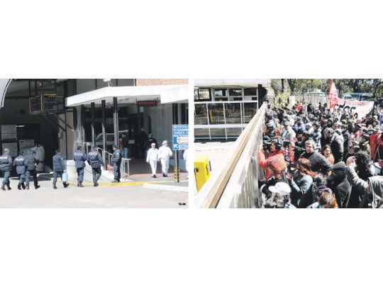 La alimentaria Kraft Foods retomó lentamente ayer su actividad en la planta de General Pacheco, luego de más de un mes de paro y con fuerte presencia policial. Afuera, se reclamaba por los despedidos.
