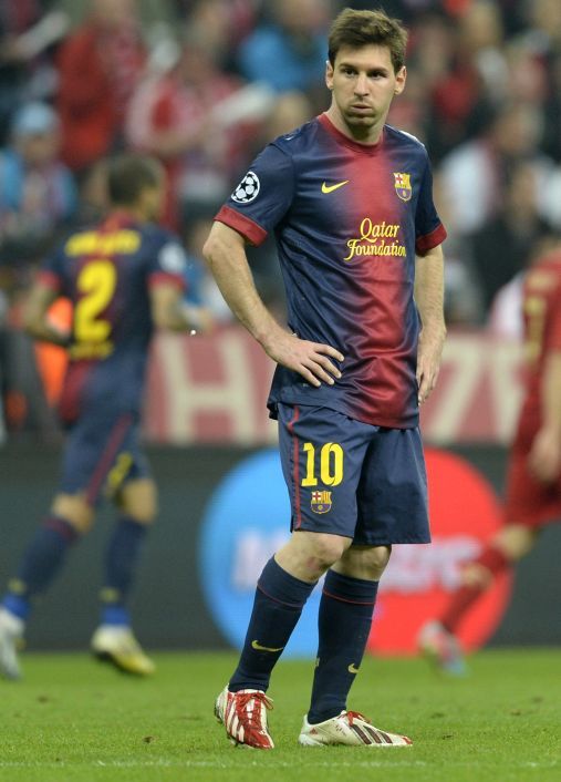 La tristeza de Messi ante la goleada de Bayern Munich.