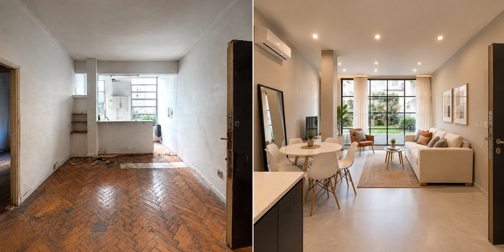 La transformación de una casa tras la reforma: el objetivo del flipping es adaptar el inmueble al producto que demanda el mercado y maximizar su valor de salida La transformación de una casa tras la reforma: el objetivo del flipping es adaptar el inmueble al producto que demanda el mercado y maximizar su valor de salida