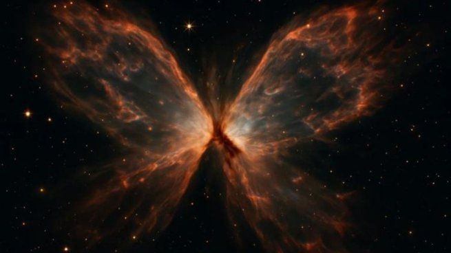 El telescopio James Webb utilizó su Instrumento de Infrarrojo Medio (MIRI) para observar a la mariposa cósmica.&nbsp;
