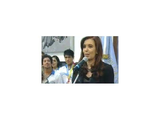 Agradecida. La Presidente de la Nación recibió en Casa de Gobierno a los atletas Panamericanos.