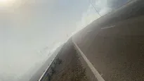 La autopista Córdoba-Carlos Paz tuvo un corte total por el incendio que se desató en la zona de Calamuchita