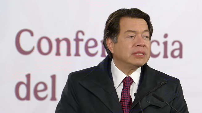 Mario Delgado en la Mañanera de este lunes.