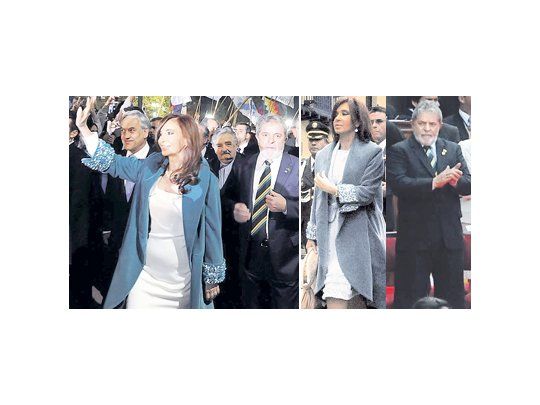 Como si se hubieran puesto de acuerdo, Cristina de Kirchner y Lula da Silva usaron el sábado, en la asunción del presidente de Colombia, el mismo vestuario que exhibieron en los festejos por el 25 de Mayo.