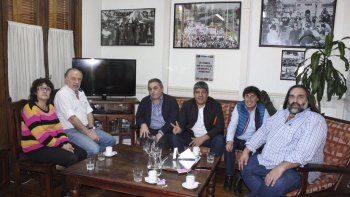 Sonia Alesio, Hugo Yasky, Juan Carlos Schmid, Pablo Moyano, Pablo Micheli y Roberto Baradel.